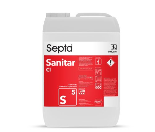 Aktív klórt tartalmazó gél szantiter felületek tisztítására SEPTA SANITAR CL S5 10L