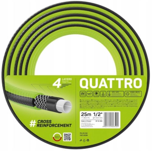 Quattro 1/2" 4 rétegű kerti tömlő 25m