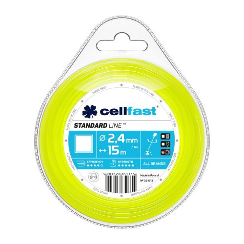 Cellfast STANDARD damil fűkaszákhoz - négyzet profillal 2,4 mm x 15 m