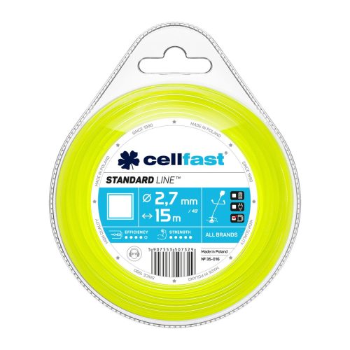 Cellfast STANDARD damil fűkaszákhoz - négyzet profillal 2,7 mm x 15 m