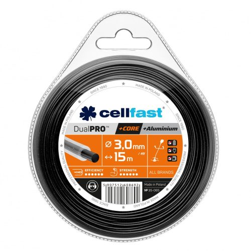 Cellfast damil fűkaszákhoz Dual PRO™ maggal és alumínium részecskékkel - kerek profillal 3,0 mm 15 m