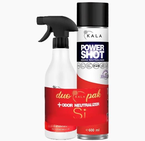 Luxus szagsemlegesítő és légfrissítő spray feketeribizli és frézia illattal (600 ml)+Légpumpás parfüm illatolaj (500 ml) DUO Pack 