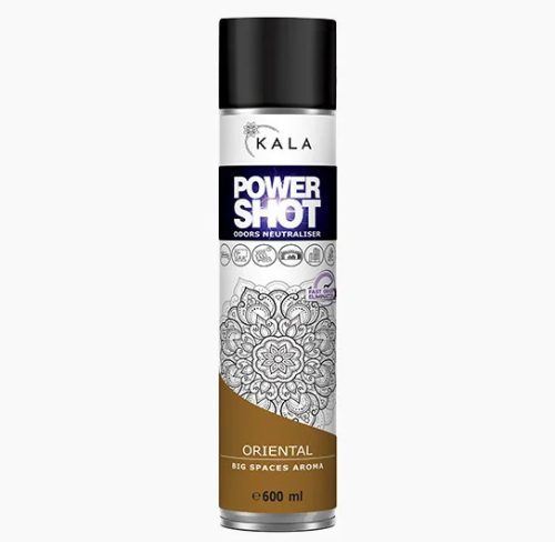 Luxus szagsemlegesítő és légfrissítő spray Oriental illattal (keleti fűszerek - füstölőpálca) - Kala Power Shot Oriental (600 ml)