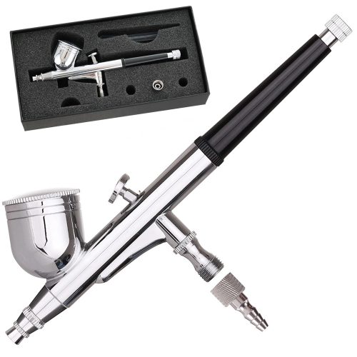 Modellező mini airbrush festékszóró 0,3 mm-es fúvókával Technic B-130 Double Action Black mini