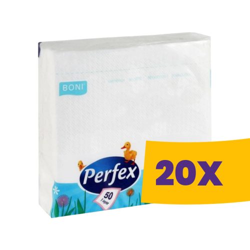 Perfex szalvéta 33*33cm fehér - 1 rétegű 100db-os (Karton - 20 csg)