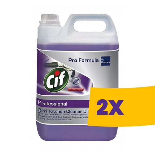 Cif Pro Formula Concentrated Kitchen Cleaner Disinfectant Kombinált hatású általános tisztító-, fertőtlenítőszer, kézi mosogatószer 5L (Karton - 2 db)