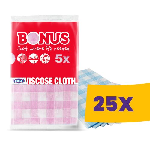 Bonus viszkóz mosogatókendő 5db (Karton - 25 csomag)