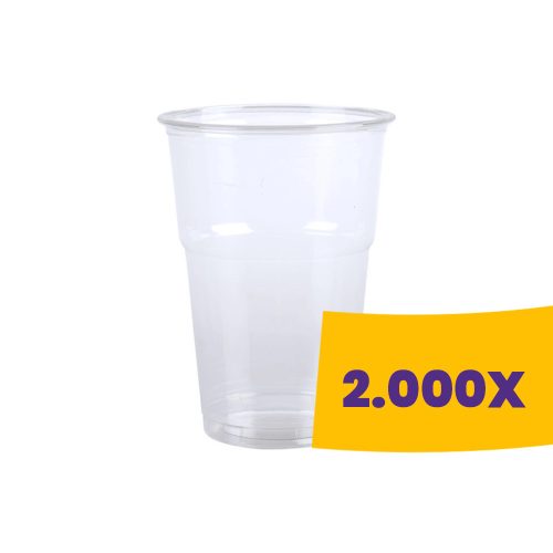 Műanyag pohár átlátszó - PP 500ml (Karton - 2000 db)