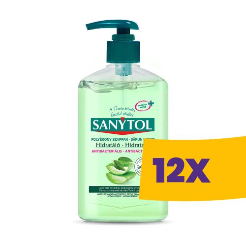 Sanytol fertőtlenítő és hidratáló folyékony szappan Zöld tea és Aloe vera 250ml (Karton - 12 db)