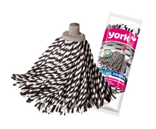 Pamut MOP fej zebra mintával 1db - YORK ZEBRA - CLEAN HOUSE