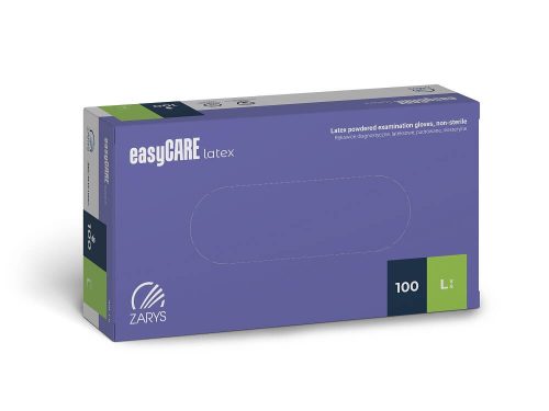 EASYCARE Latex kesztyű, púderes, L méret, 100 db, fehér